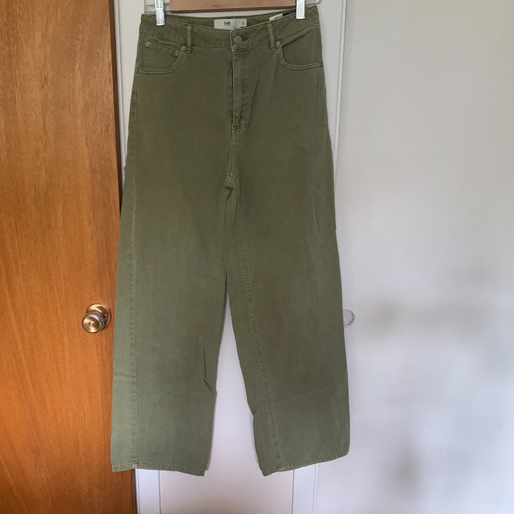 Straight leg cotton olive green jeans/pants